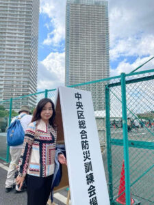 中央区総合防災訓練会場にて
